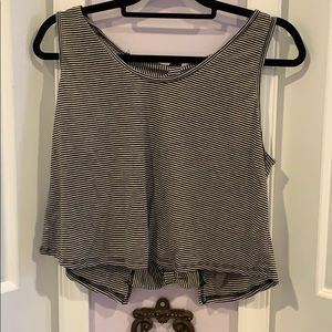 Black and white striped tank